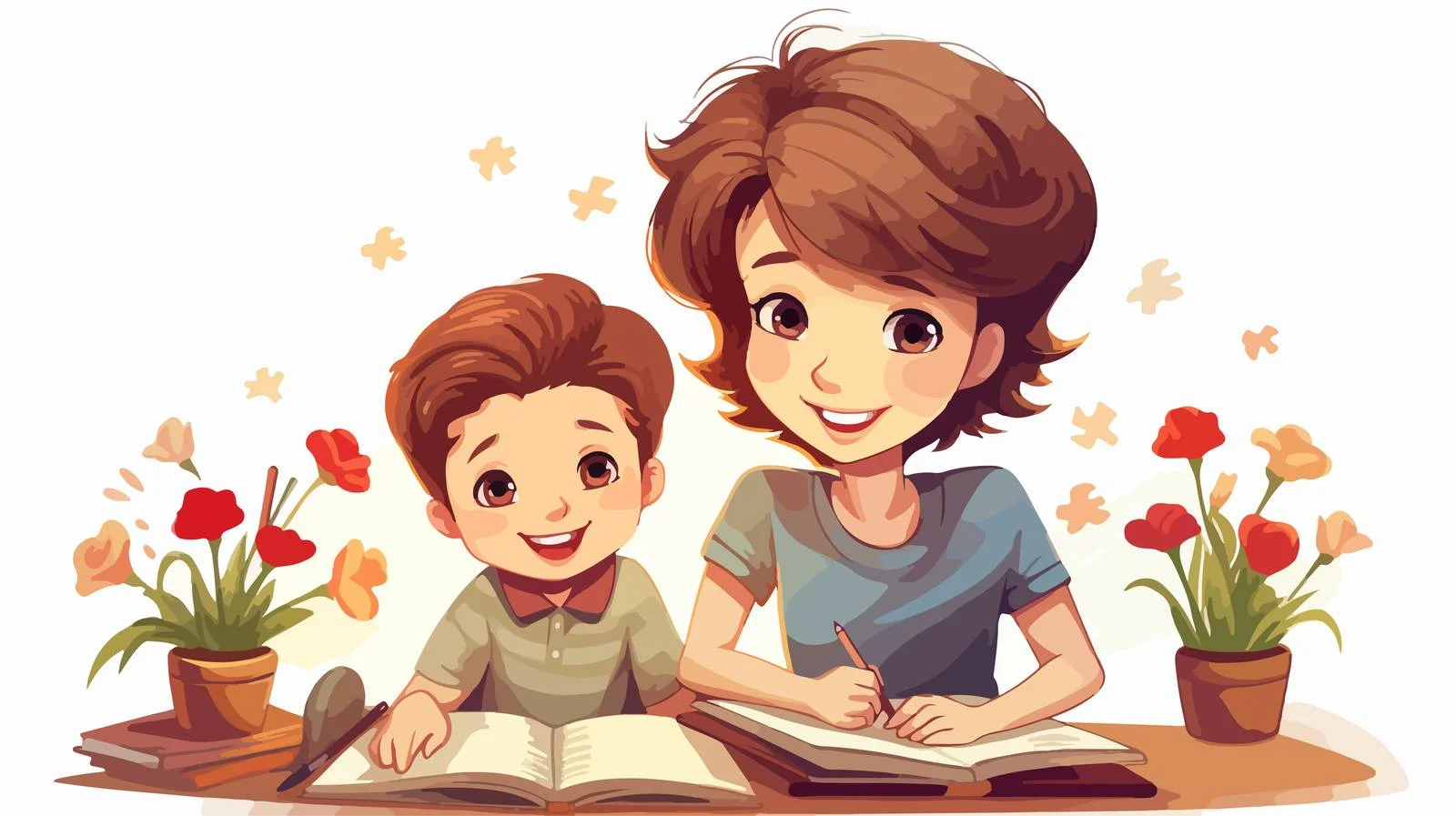 Education Bonding Cartoon Vector Illustration — free download from Dotvec