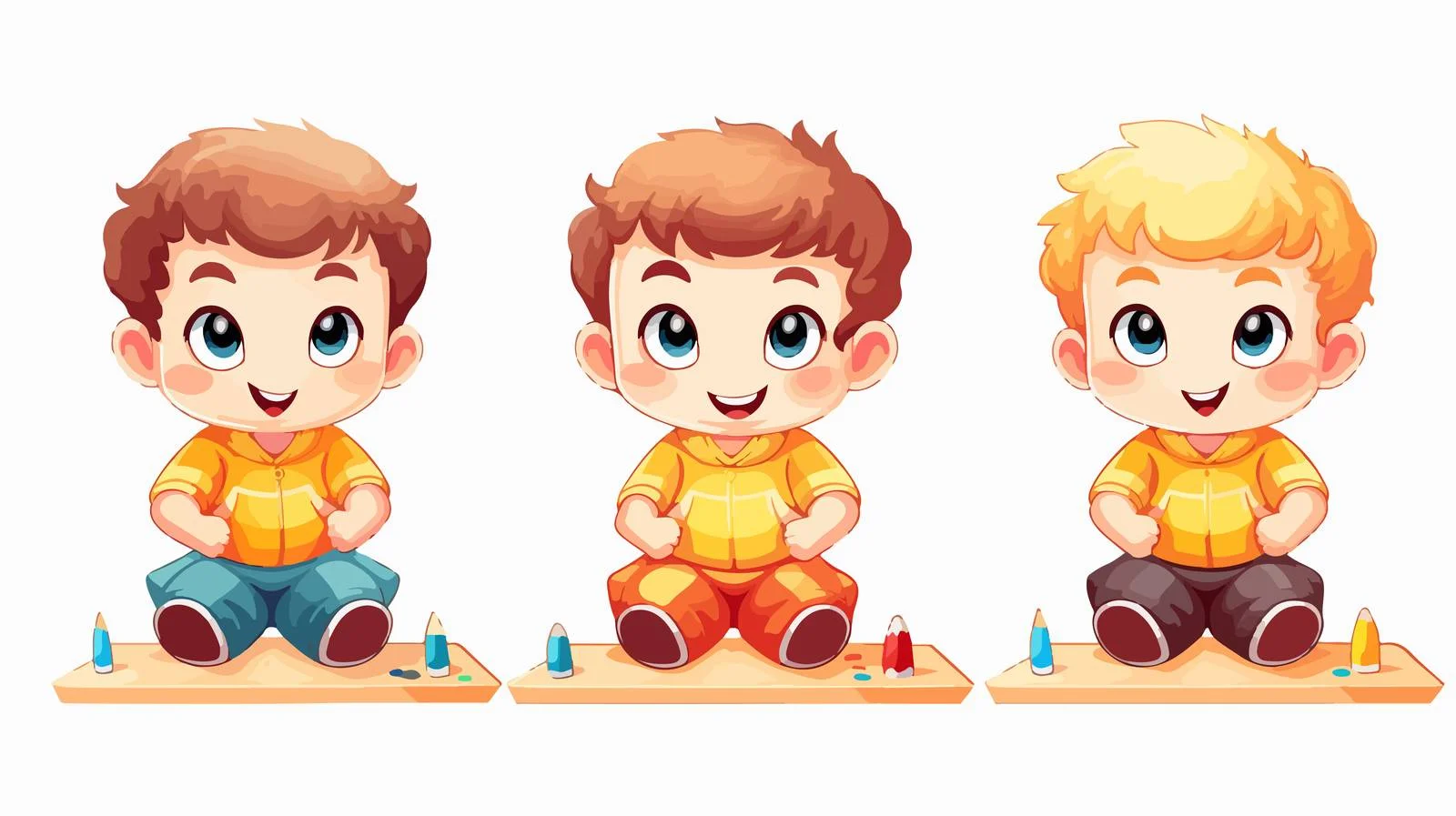 Boy Learning Hexagon Cartoon Drawing — free download from Dotvec