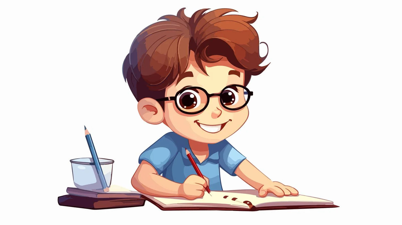 Young Boy Learning Cartoon Rectangle Drawing — free download from Dotvec