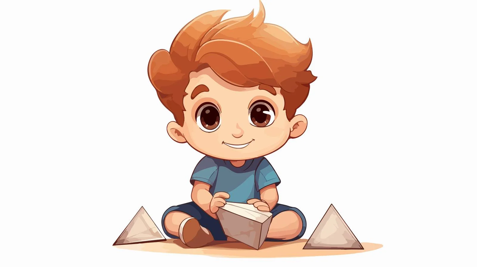 Child Learning Rhombus Cartoon Drawing — free download from Dotvec