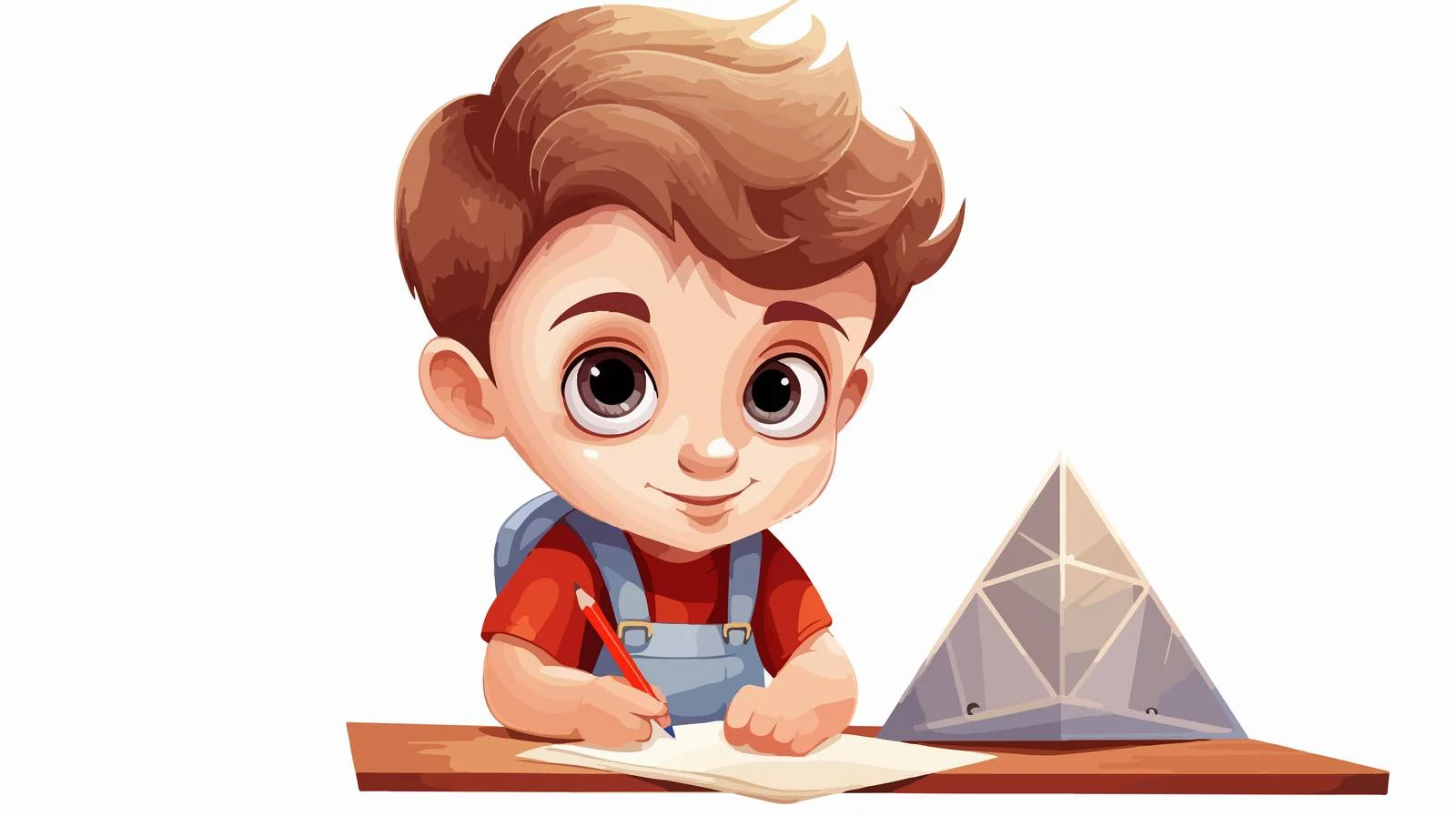 Young Boy Learning Rhombus Cartoon Drawing — free download from Dotvec