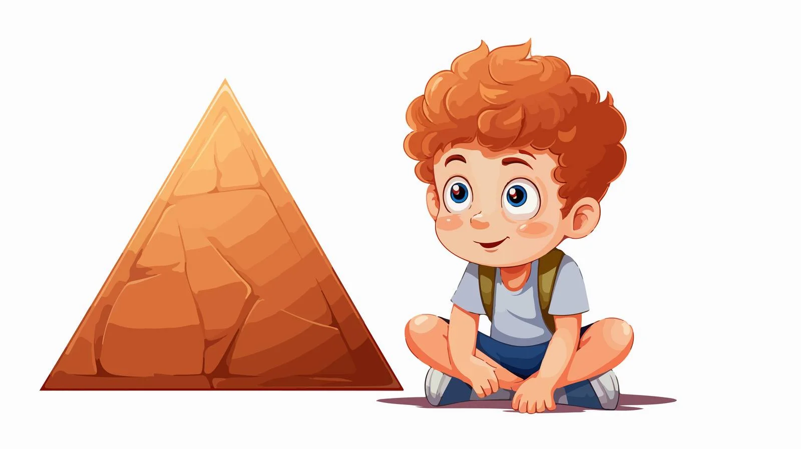 Child Learning to Draw Triangle Cartoon — free download from Dotvec