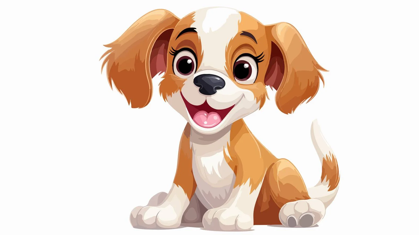 Charming Little Dog Cartoon Illustration — free download from Dotvec
