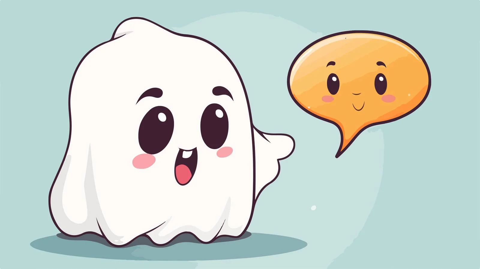 Friendly Ghost Speech Bubble Illustration — free download from Dotvec