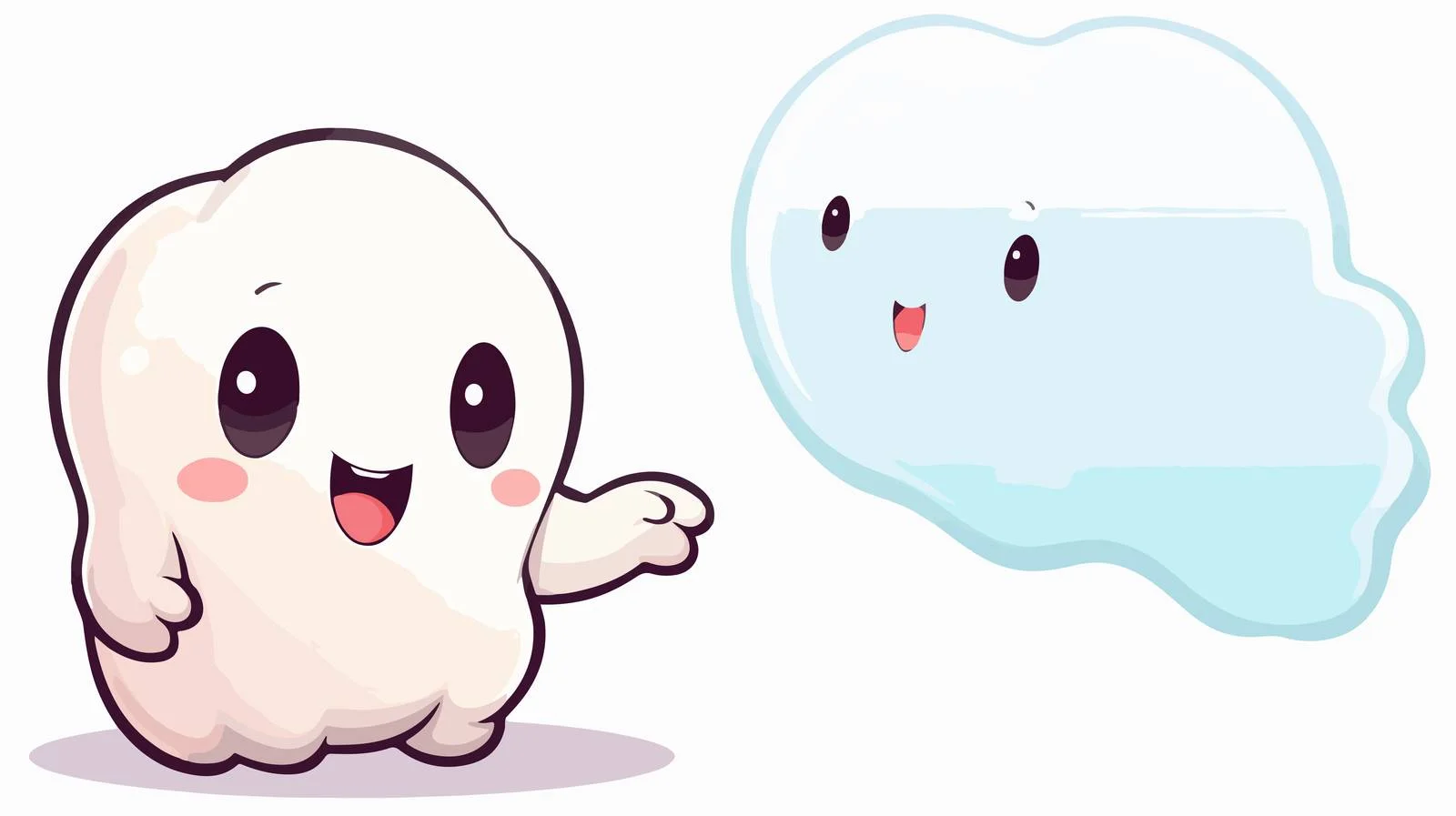 Adorable Ghost with Speech Bubble Illustration — free download from Dotvec