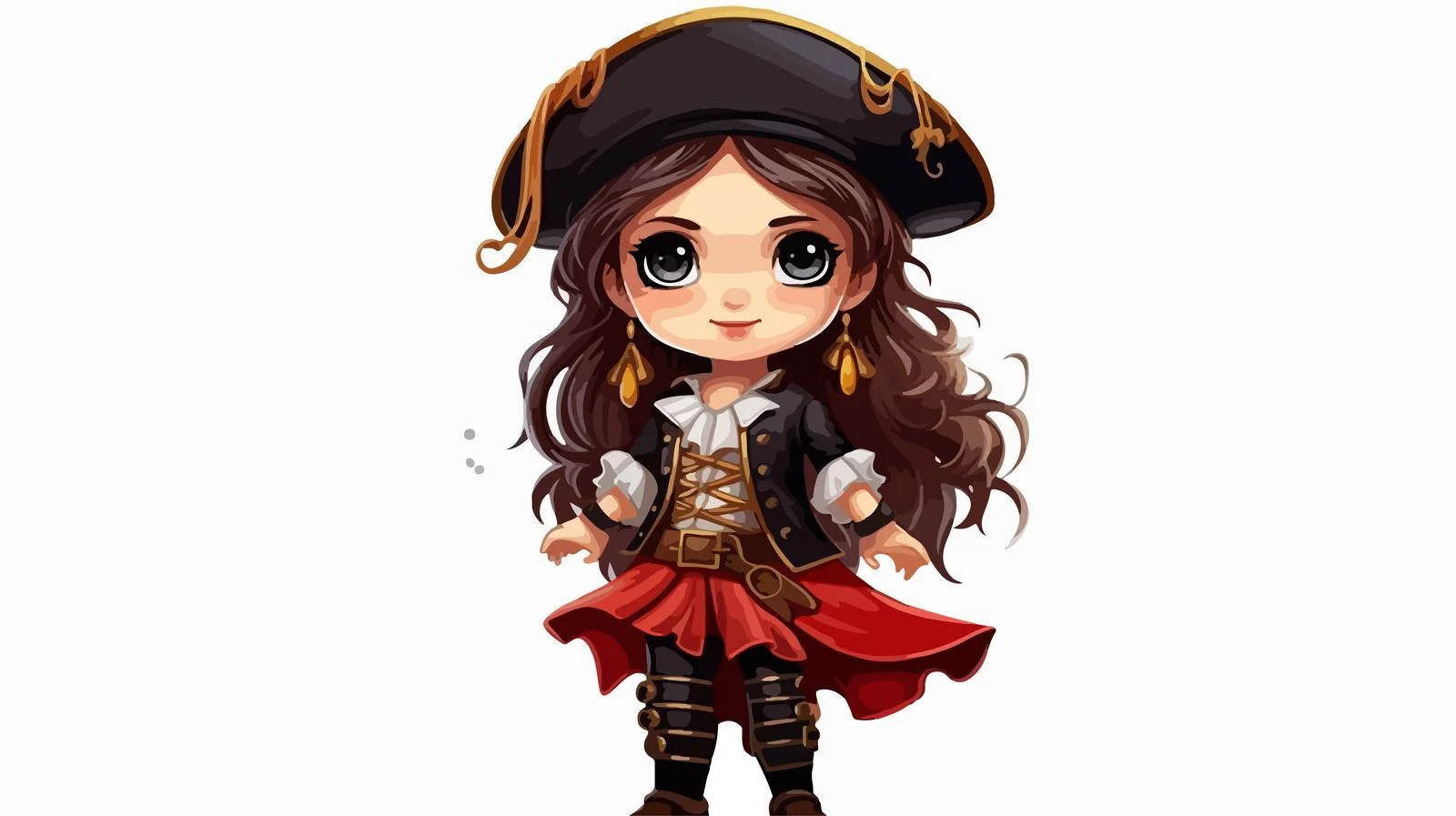 Little Girl Pirate Costume Halloween Celebration — free download from Dotvec