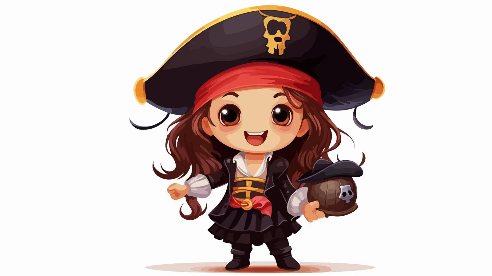 Adorable Girl in Pirate Halloween Costume — free download from Dotvec