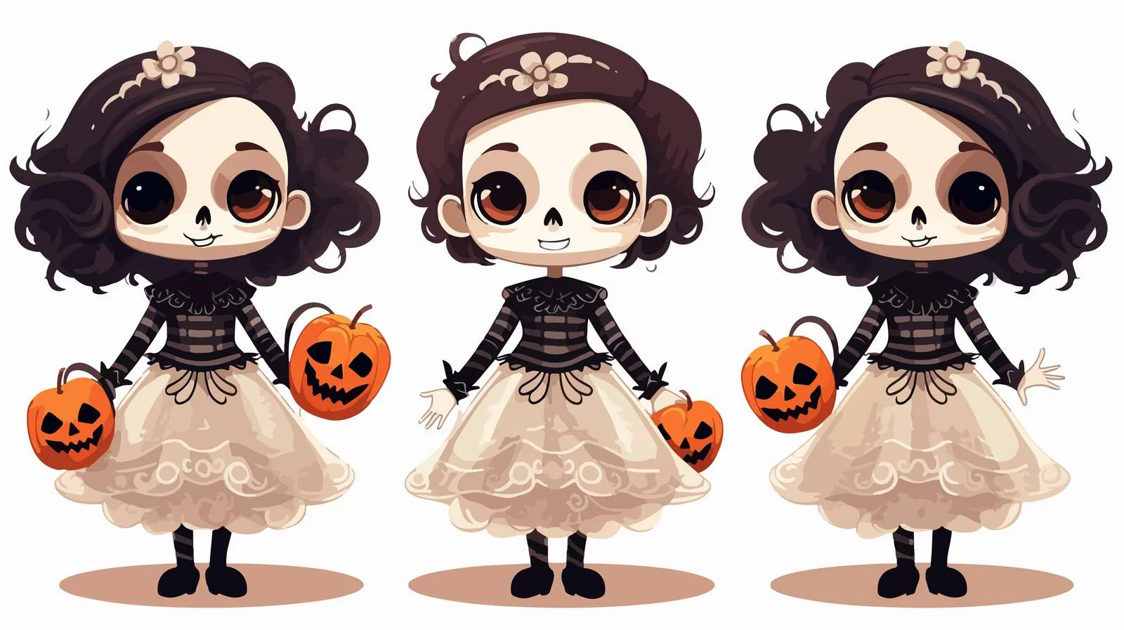 Adorable Halloween Skeleton Costume Celebration — free download from Dotvec