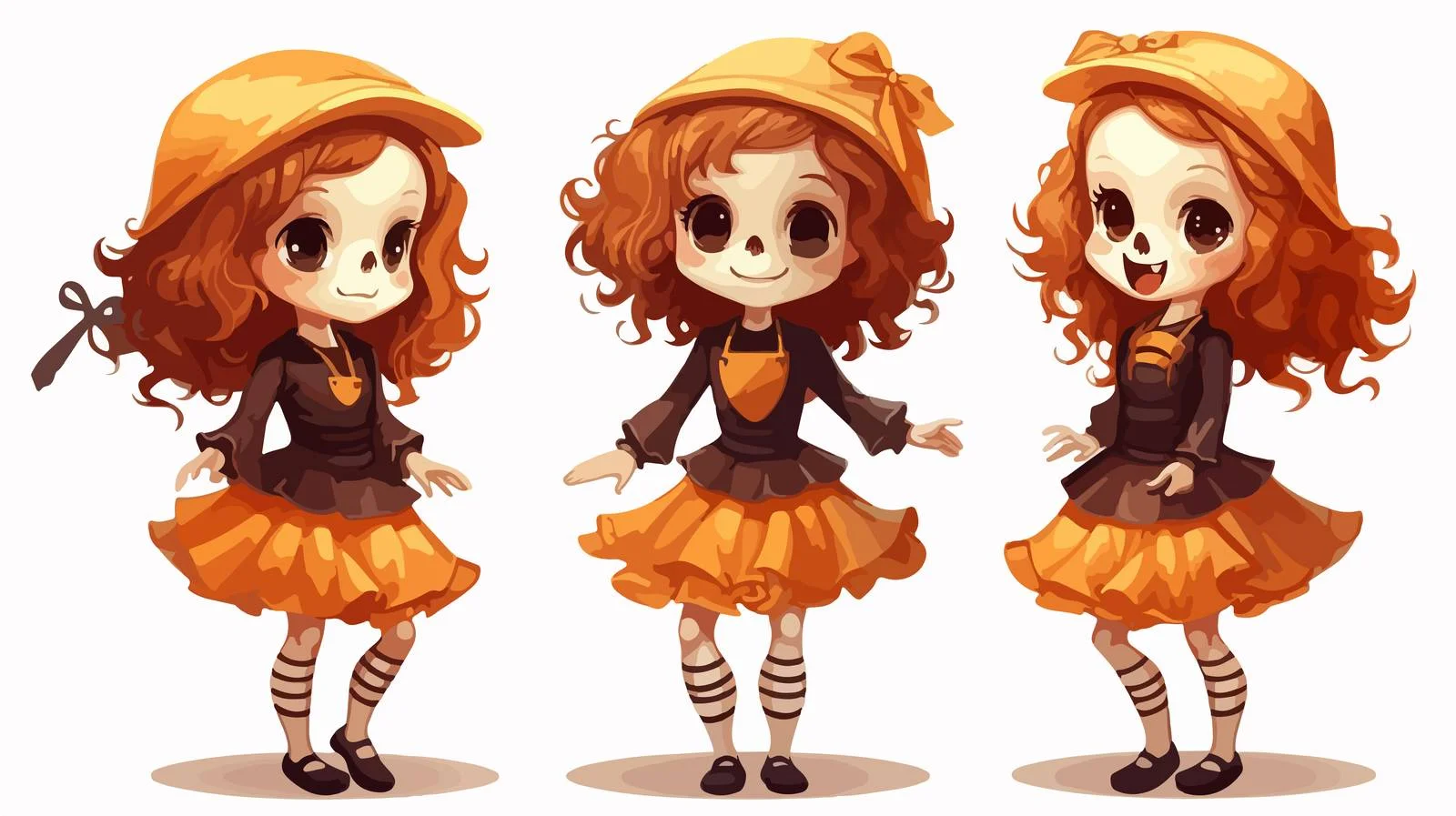 Adorable Girl Celebrating Halloween in Skeleton Costume — free download from Dotvec