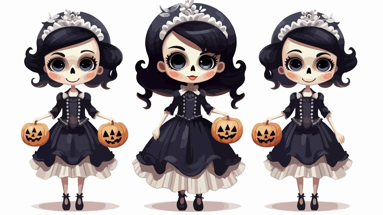Adorable Halloween Skeleton Costume Celebration — free download from Dotvec