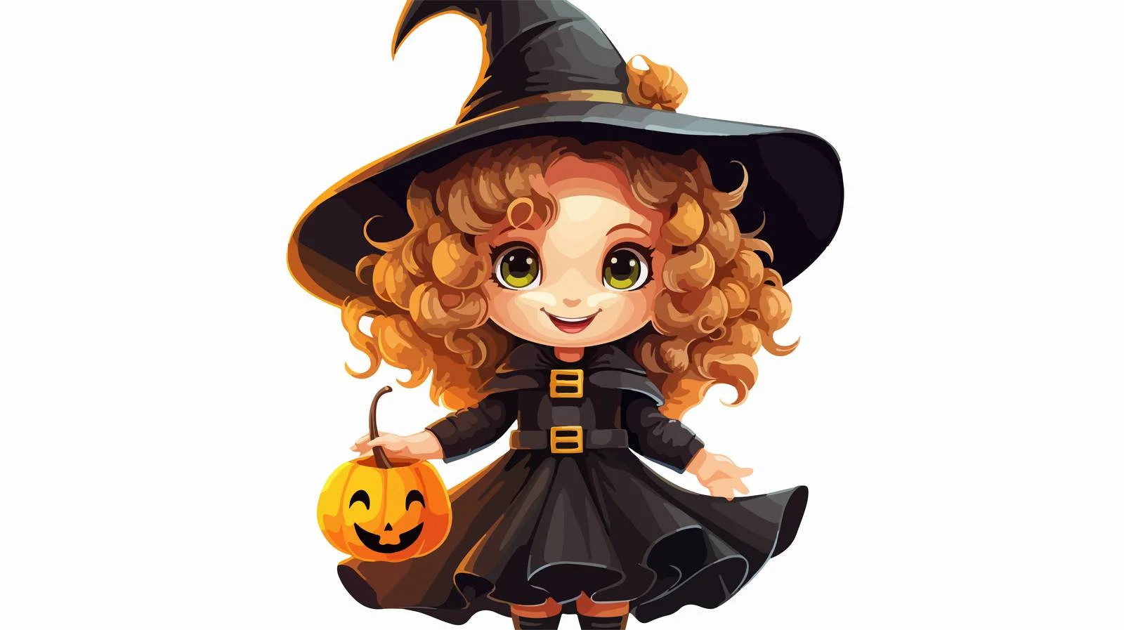 Adorable Halloween Witch Costume Celebration — free download from Dotvec