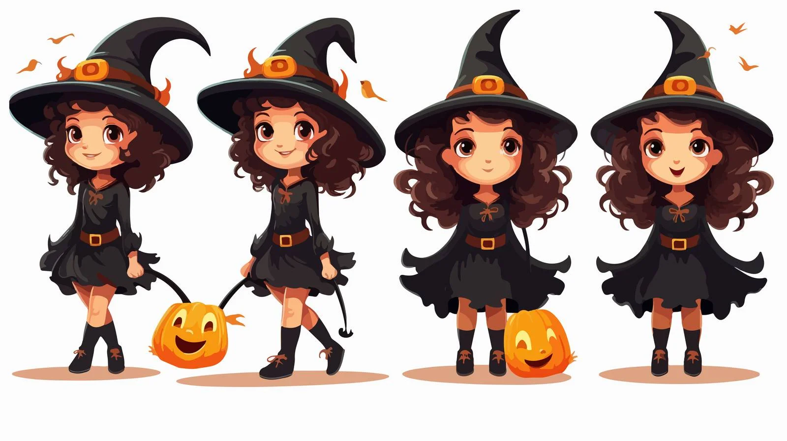 Adorable Halloween Witch Costume Celebration — free download from Dotvec