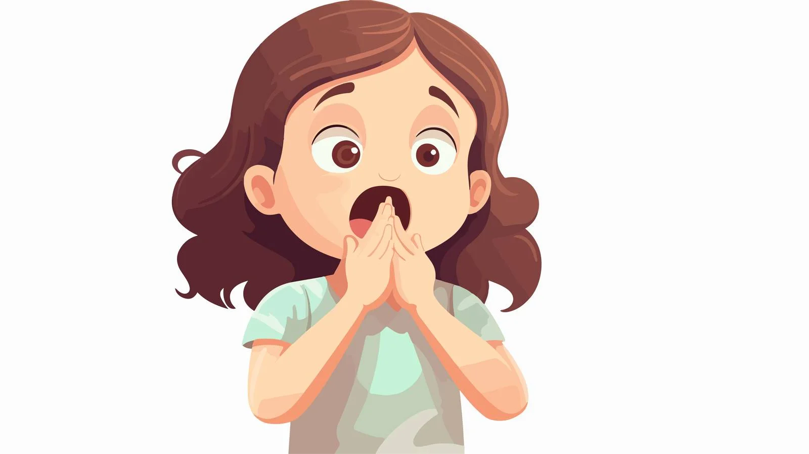 Girl Checking Bad Breath Cartoon — free download from Dotvec