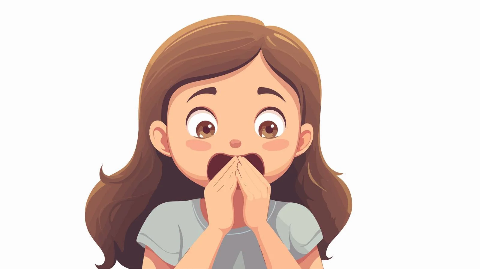 Girl Checks Breath in Cartoon Style — free download from Dotvec