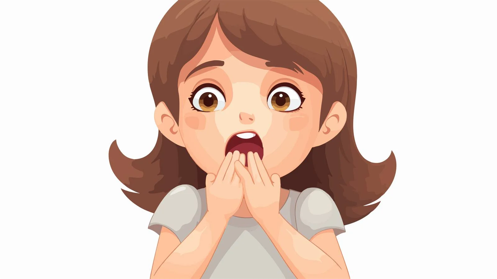Child Checking Bad Breath Cartoon Illustration — free download from Dotvec