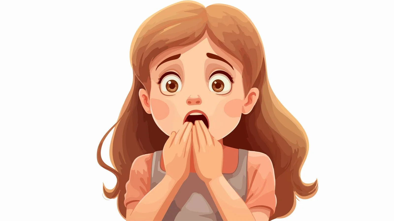 Child Checking Bad Breath Cartoon Illustration — free download from Dotvec