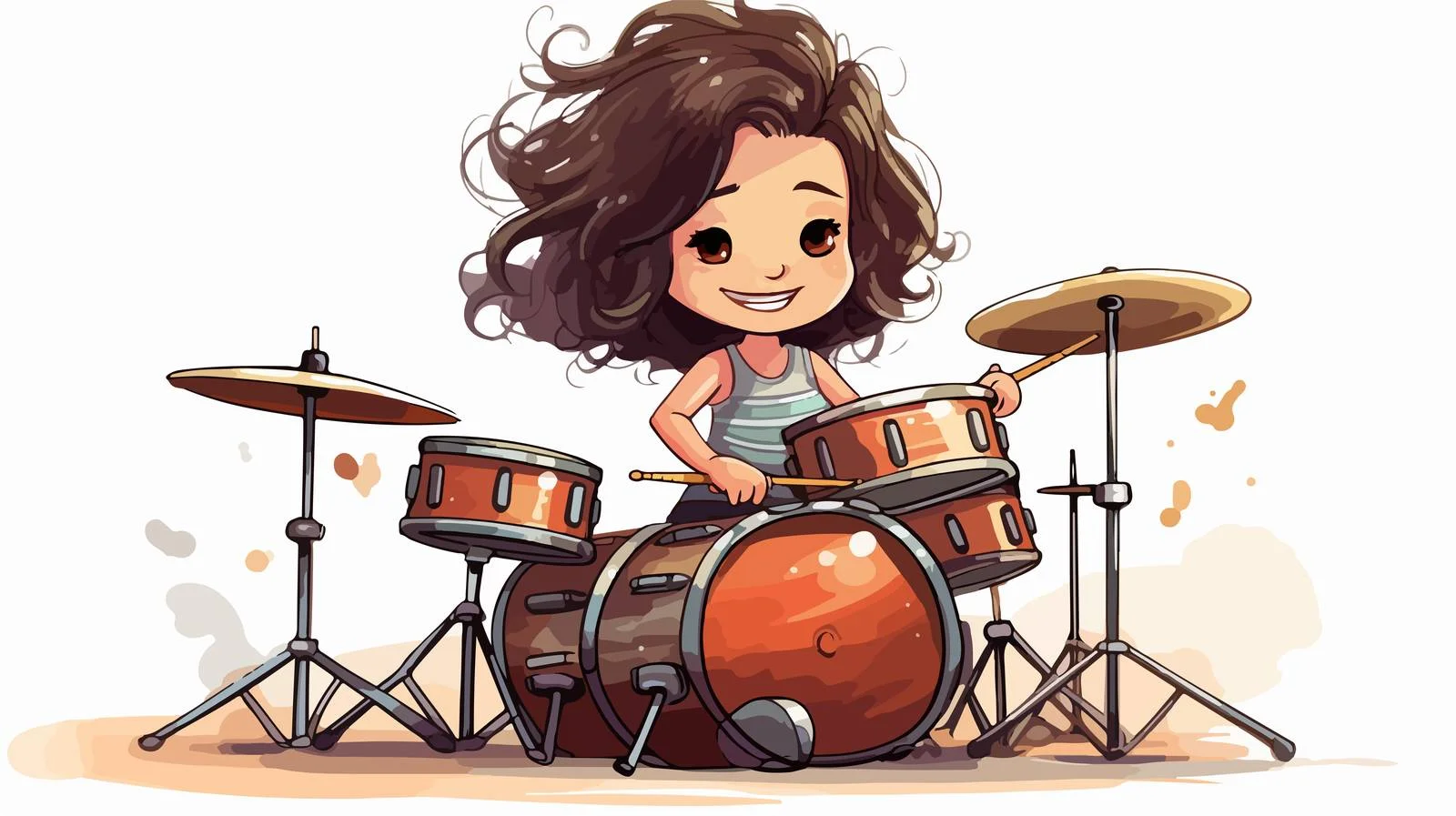 Young Drummer in Concert Cartoon Vector — free download from Dotvec