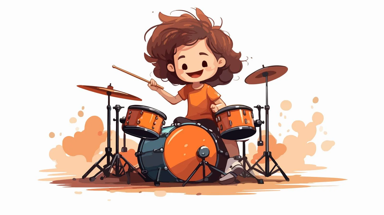 Young Drummer Concert Cartoon Vector Illustration — free download from Dotvec
