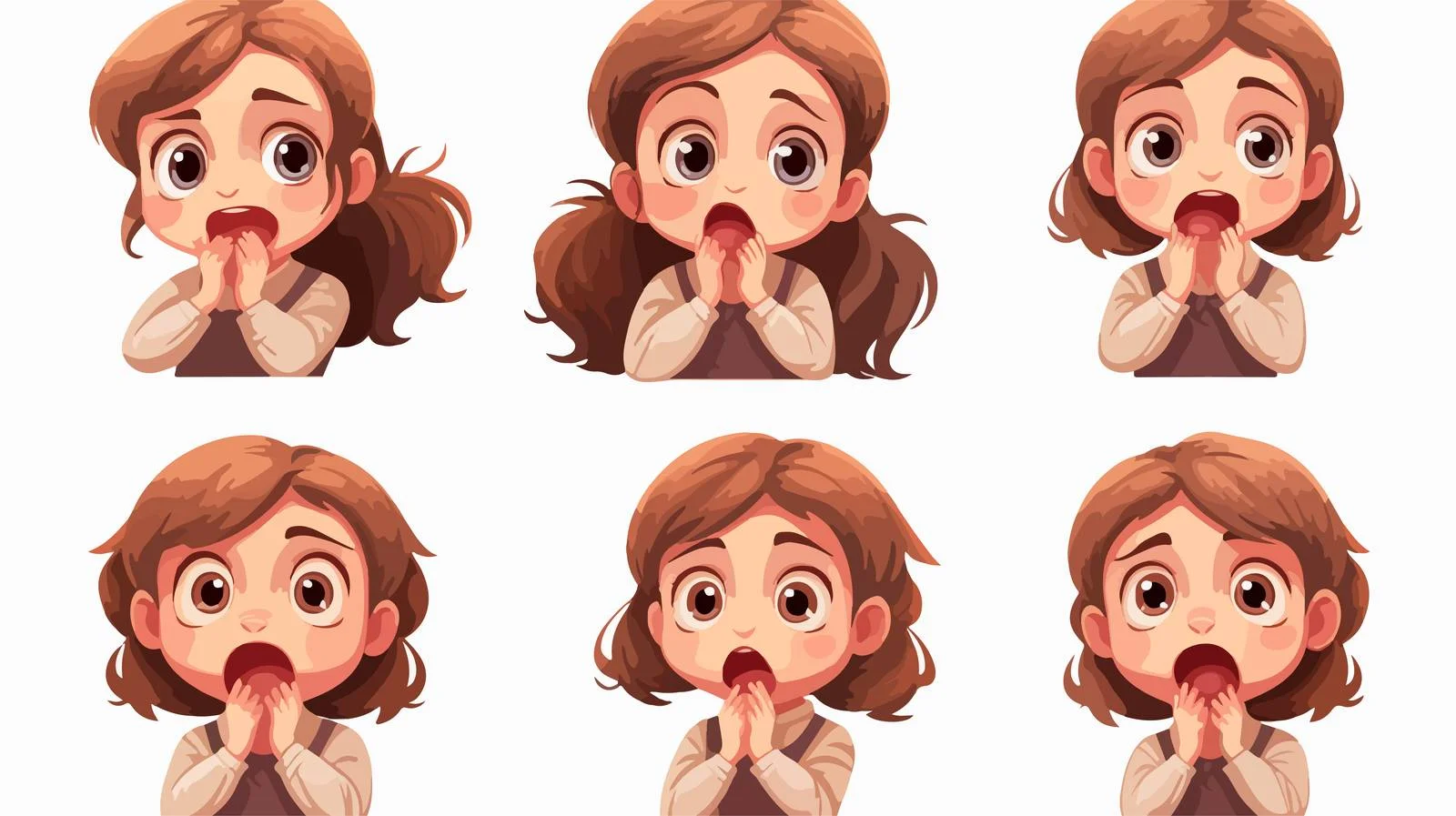 Adorable Girl Showing Zip Mouth Expression — free download from Dotvec