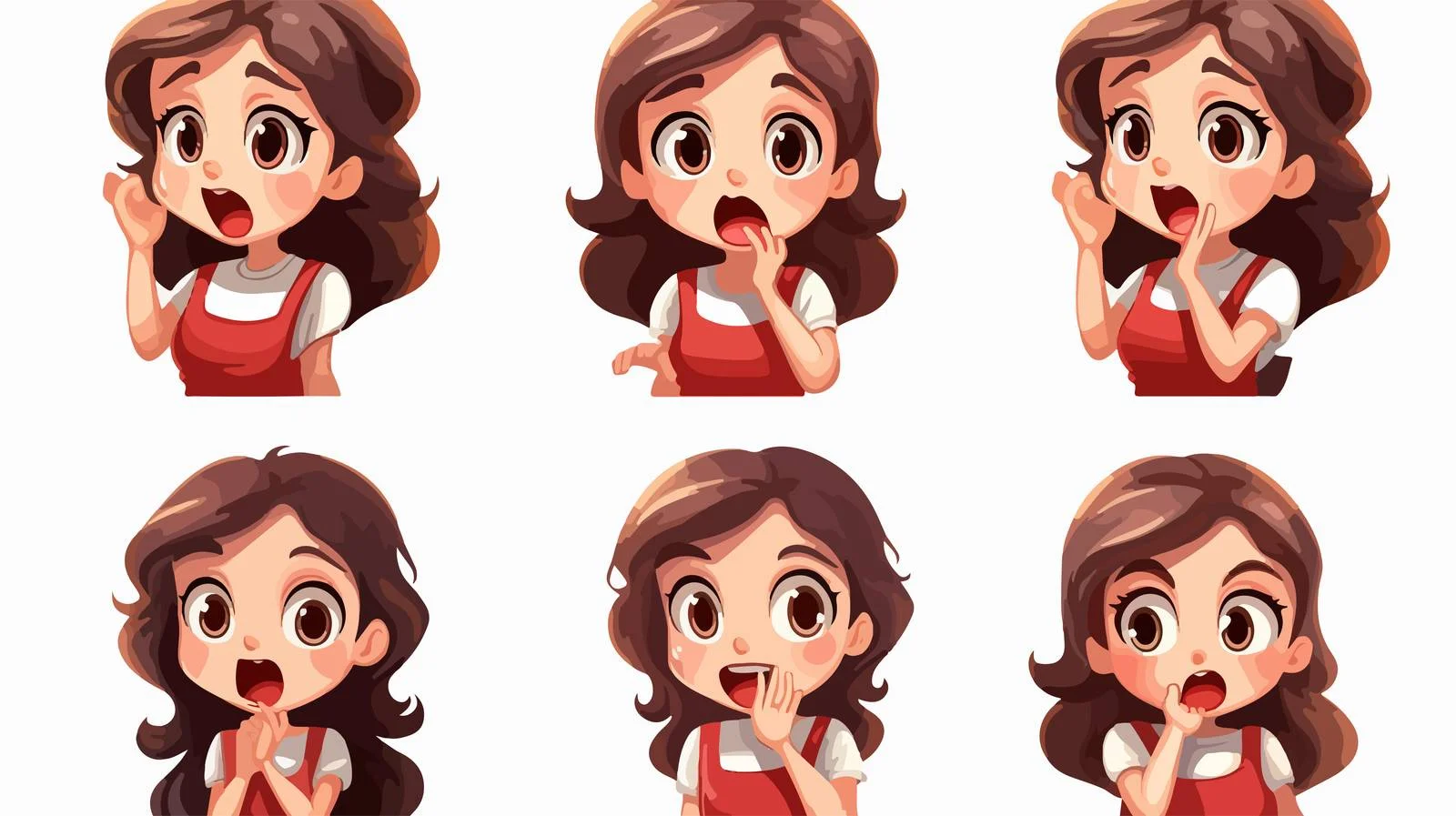 Adorable Girl Zip Mouth Expression Pose — free download from Dotvec