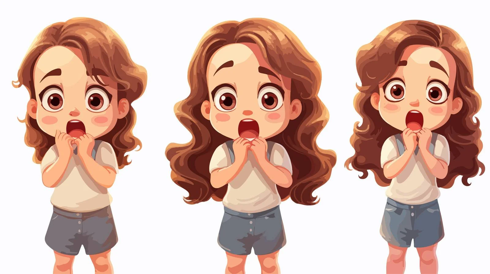 Adorable Girl Posing with Zip Mouth — free download from Dotvec