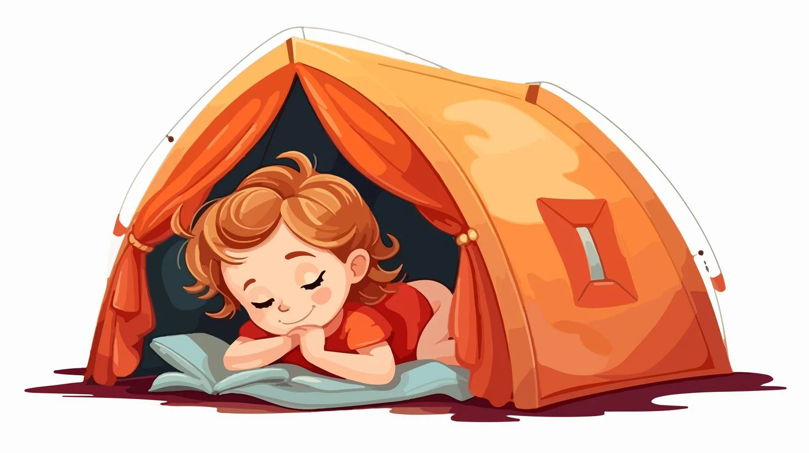 Cozy Little Girl Sleeping in Tent — free download from Dotvec