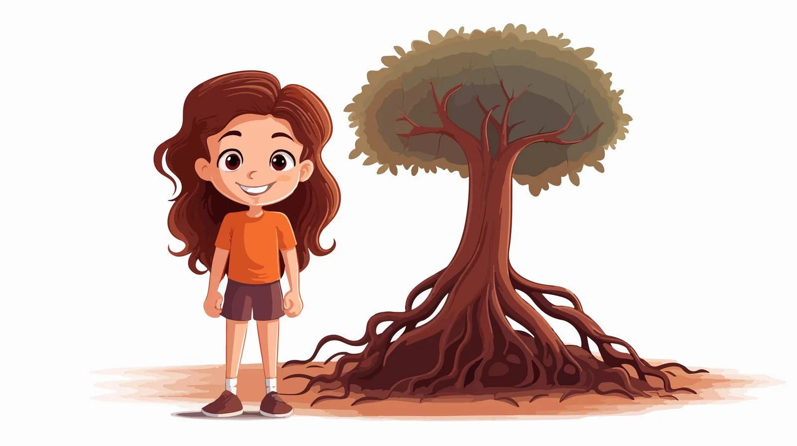 Adorable Girl with Bit Root Character — free download from Dotvec