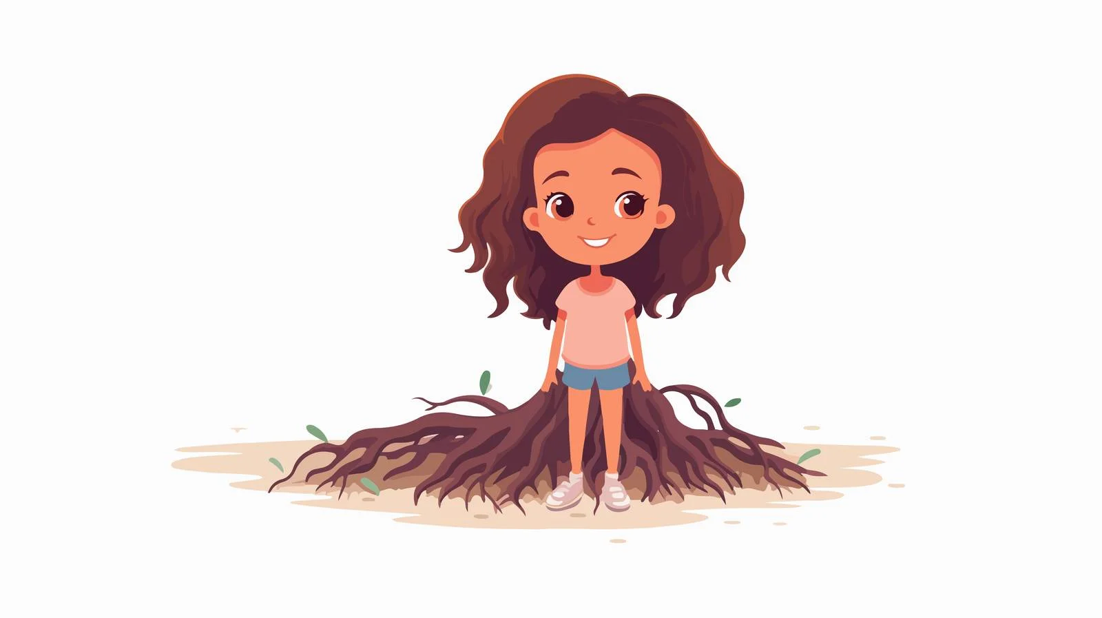 Adorable Girl with Root Cart — free download from Dotvec