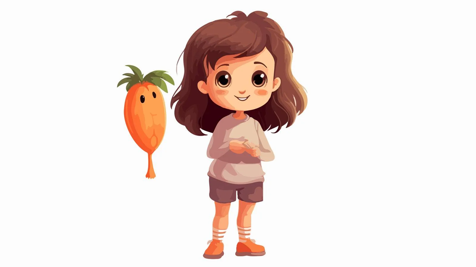 Girl with Carrot Cartoon Character — free download from Dotvec