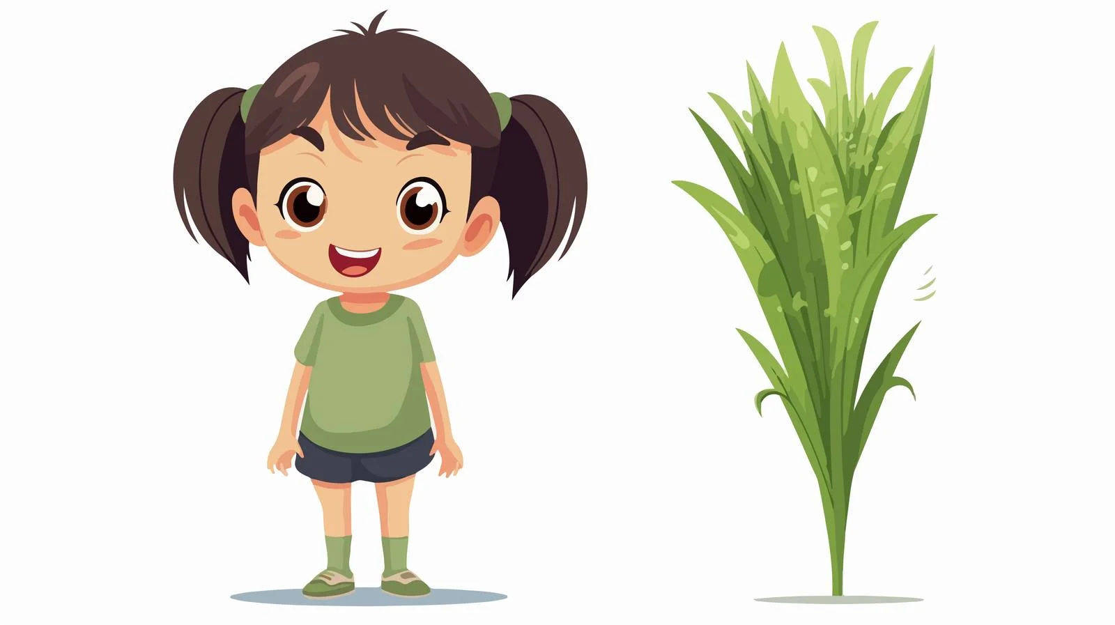 Adorable Girl with Leek Cartoon — free download from Dotvec