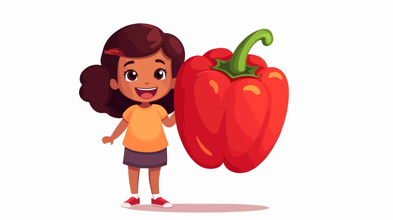 Little Girl with Paprika Cartoon Character — free download from Dotvec