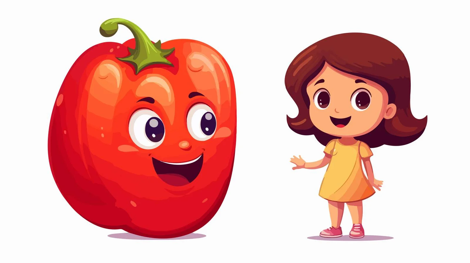 Adorable Girl with Paprika Cartoon Character — free download from Dotvec
