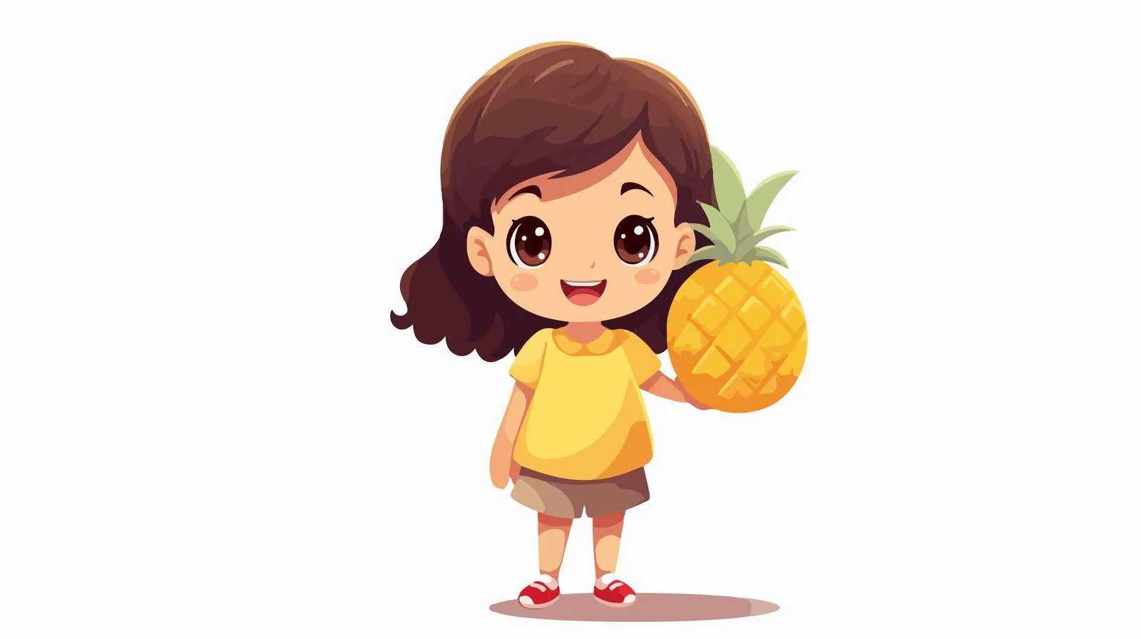 Adorable Girl with Pineapple Car — free download from Dotvec