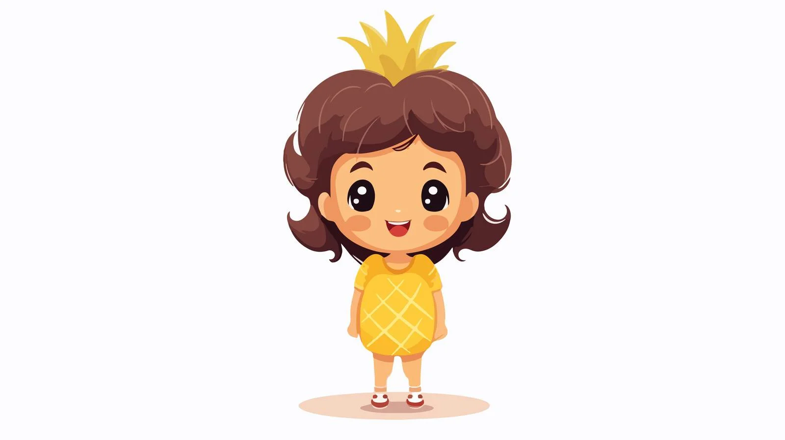 Adorable Girl With Pineapple Car — free download from Dotvec