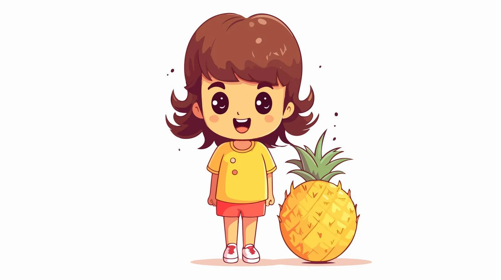 Adorable Girl with Pineapple Car — free download from Dotvec