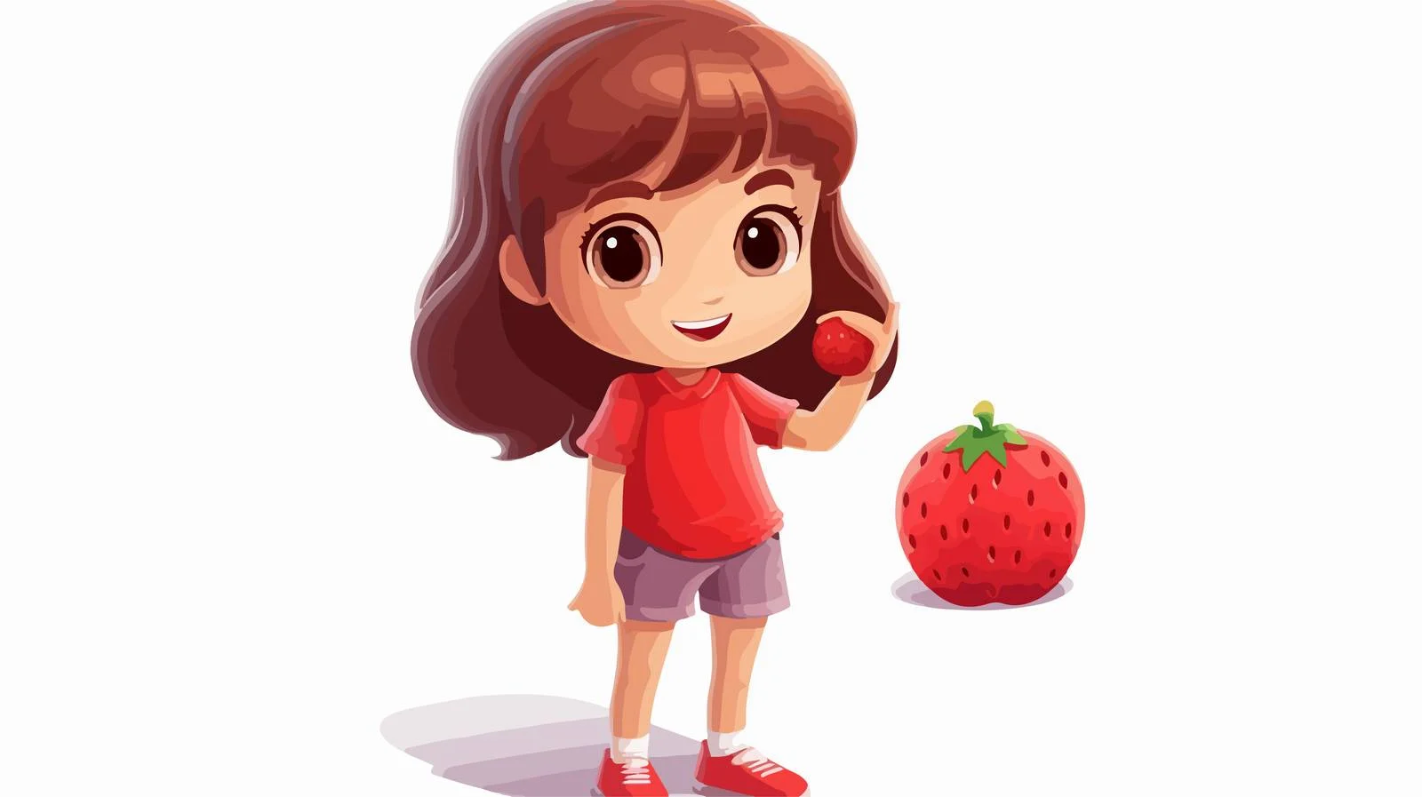 Adorable Girl with Strawberry Character — free download from Dotvec