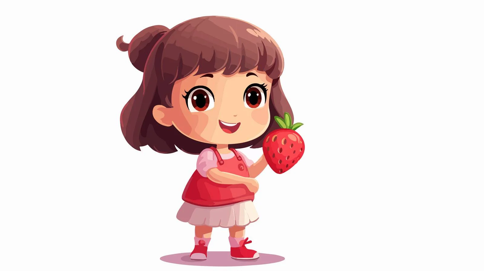 Adorable Girl with Strawberry Character — free download from Dotvec