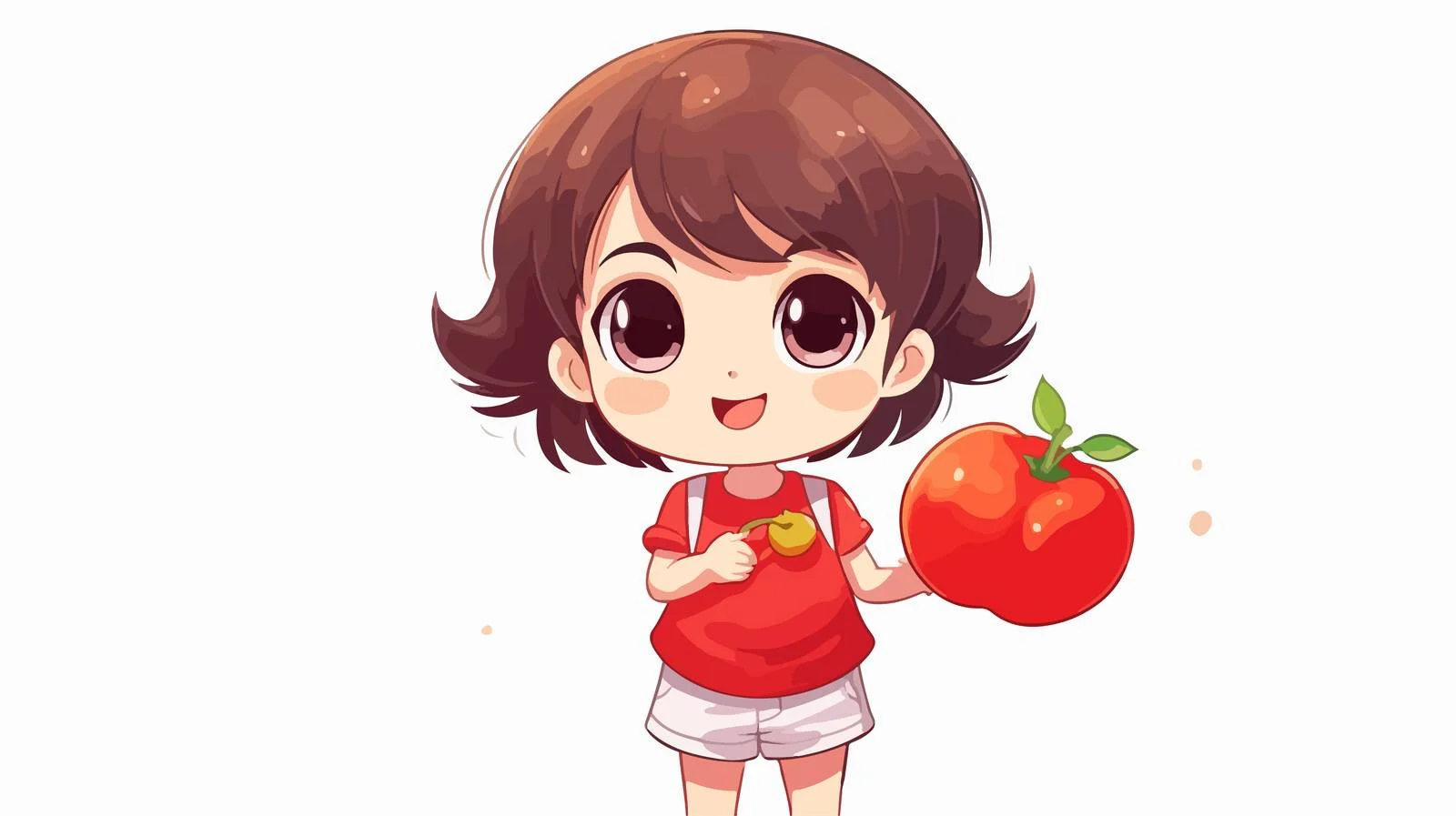 Adorable Girl with Tomato Cartoon Character — free download from Dotvec