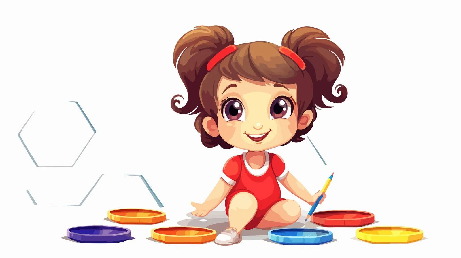 Hexagon Drawing Lesson for Young Girl — free download from Dotvec