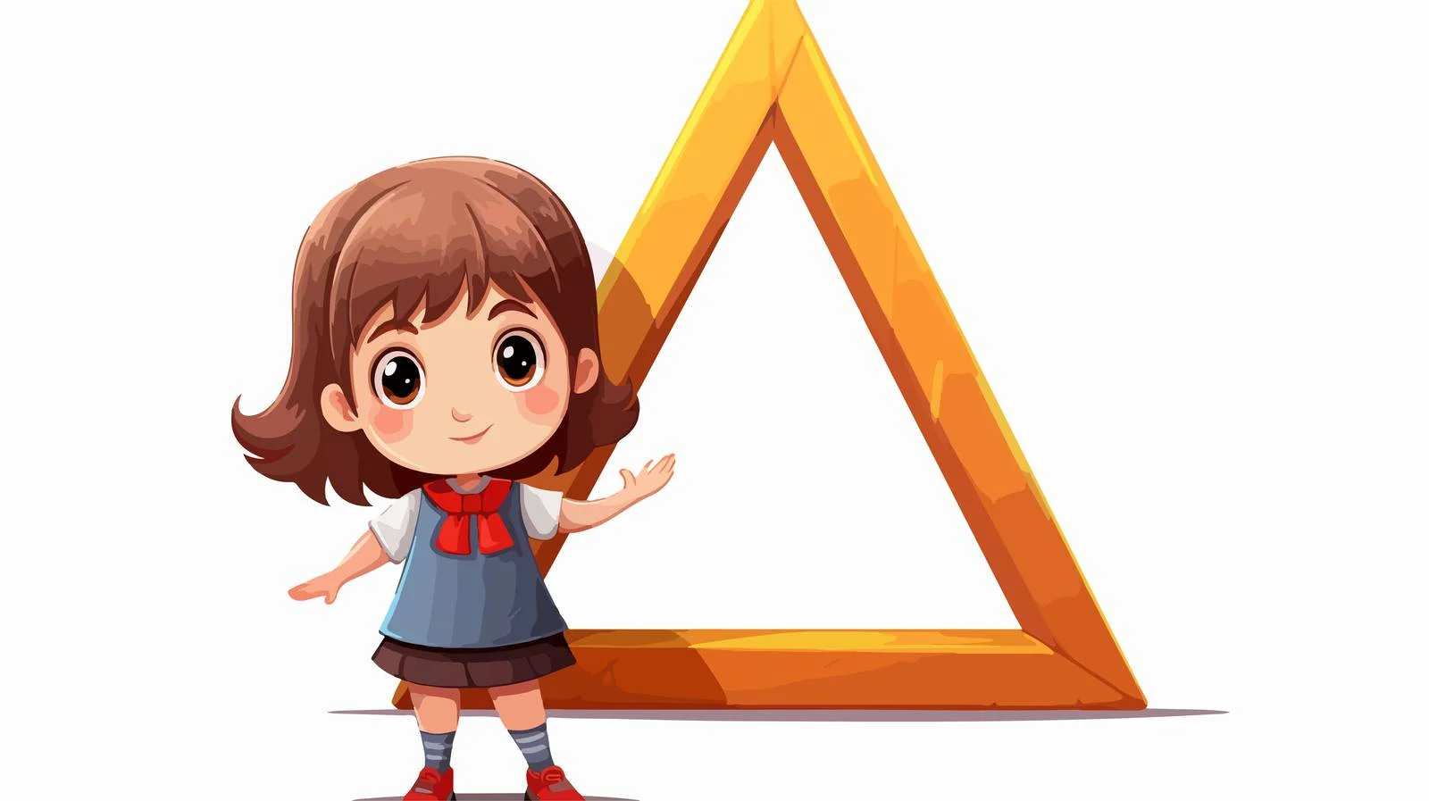 Child Learning Parallelogram Cartoon Drawing — free download from Dotvec