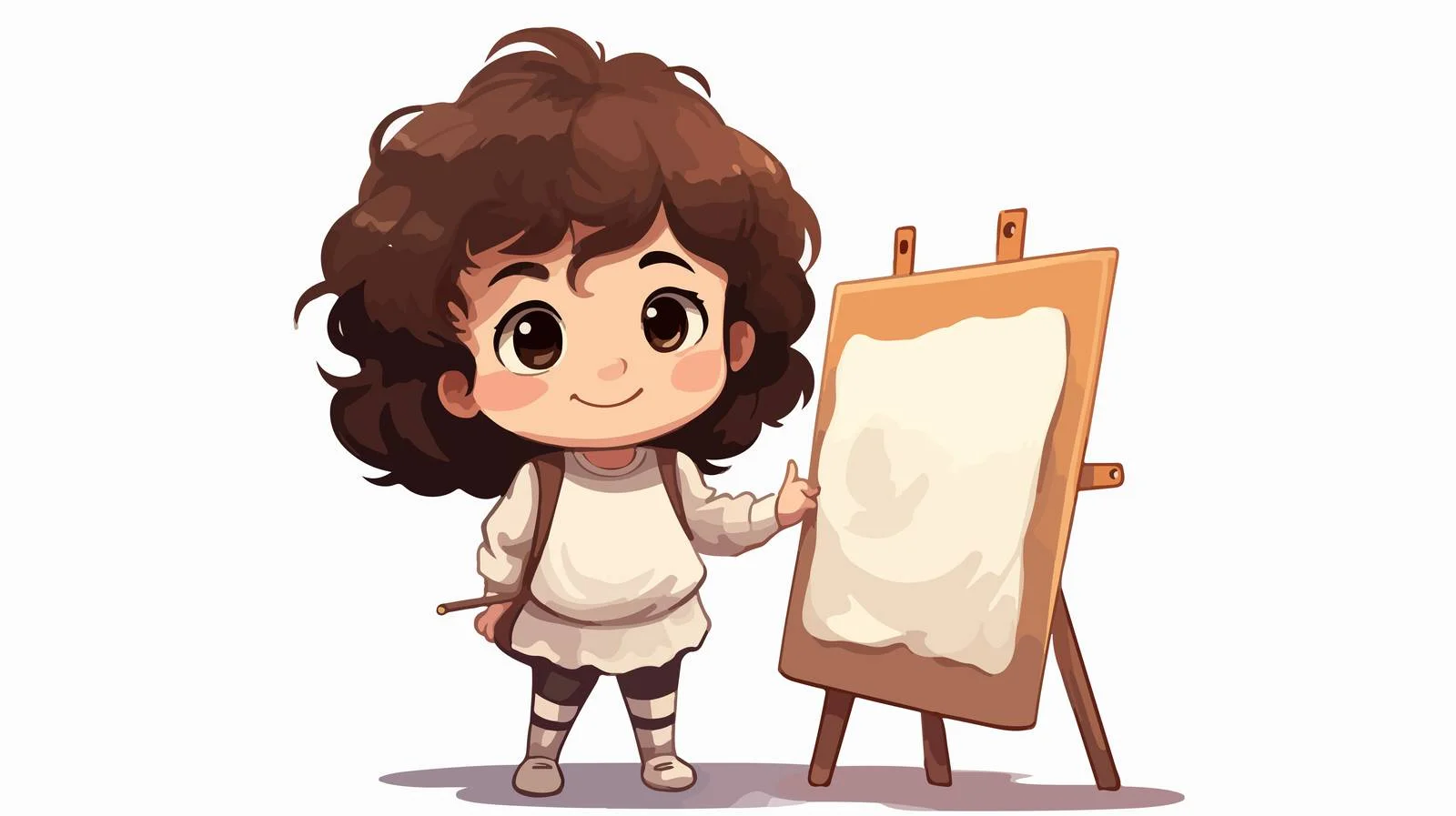 Child Learning to Draw Rectangle Cartoon – free learning process image from Dotvec