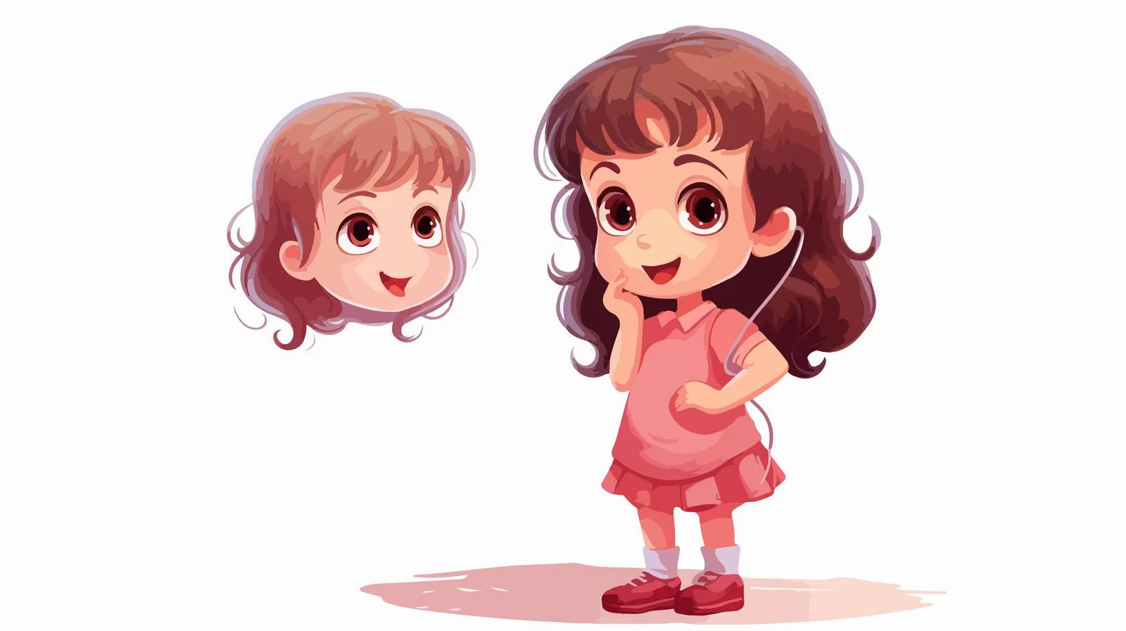 Charming Girl Chat Cartoon Vector Illustration — free download from Dotvec
