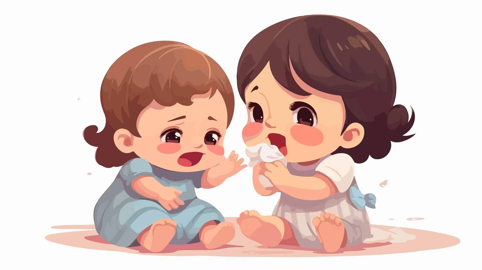 Sister Comforting Crying Baby Sibling — free download from Dotvec