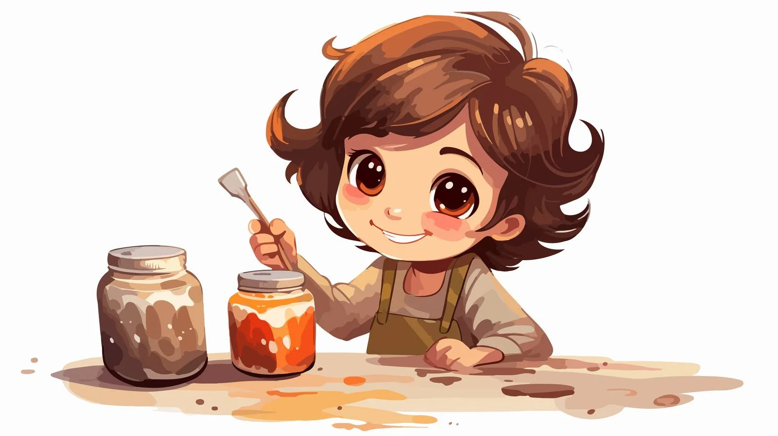 Adorable Girl Painting Hand for Cartoon Art — free download from Dotvec