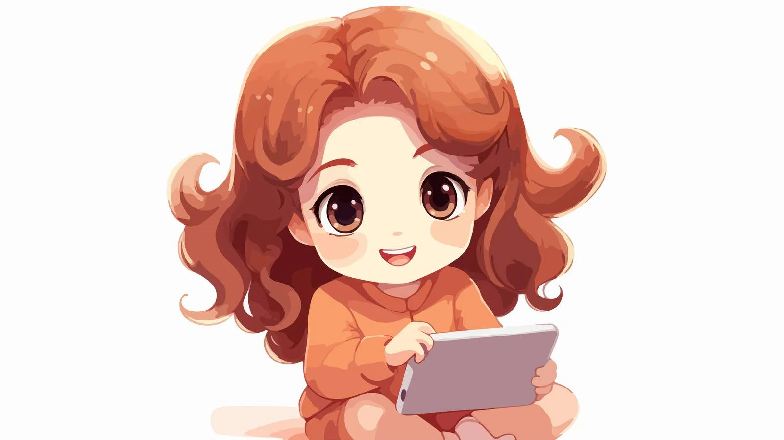 Adorable Girl Online with Smartphone — free download from Dotvec