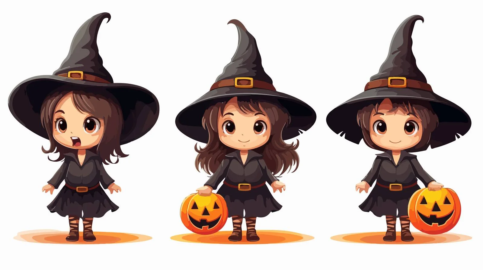 Adorable Witch Costume for Halloween — free download from Dotvec