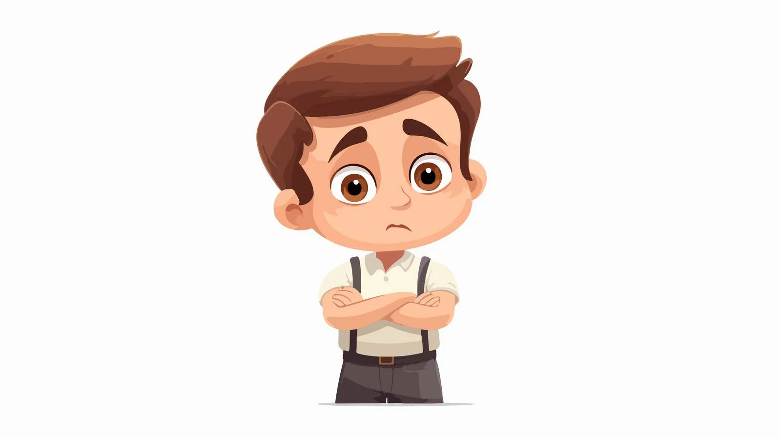 Displeased Kid Folding Arms, Dissatisfied — free download from Dotvec