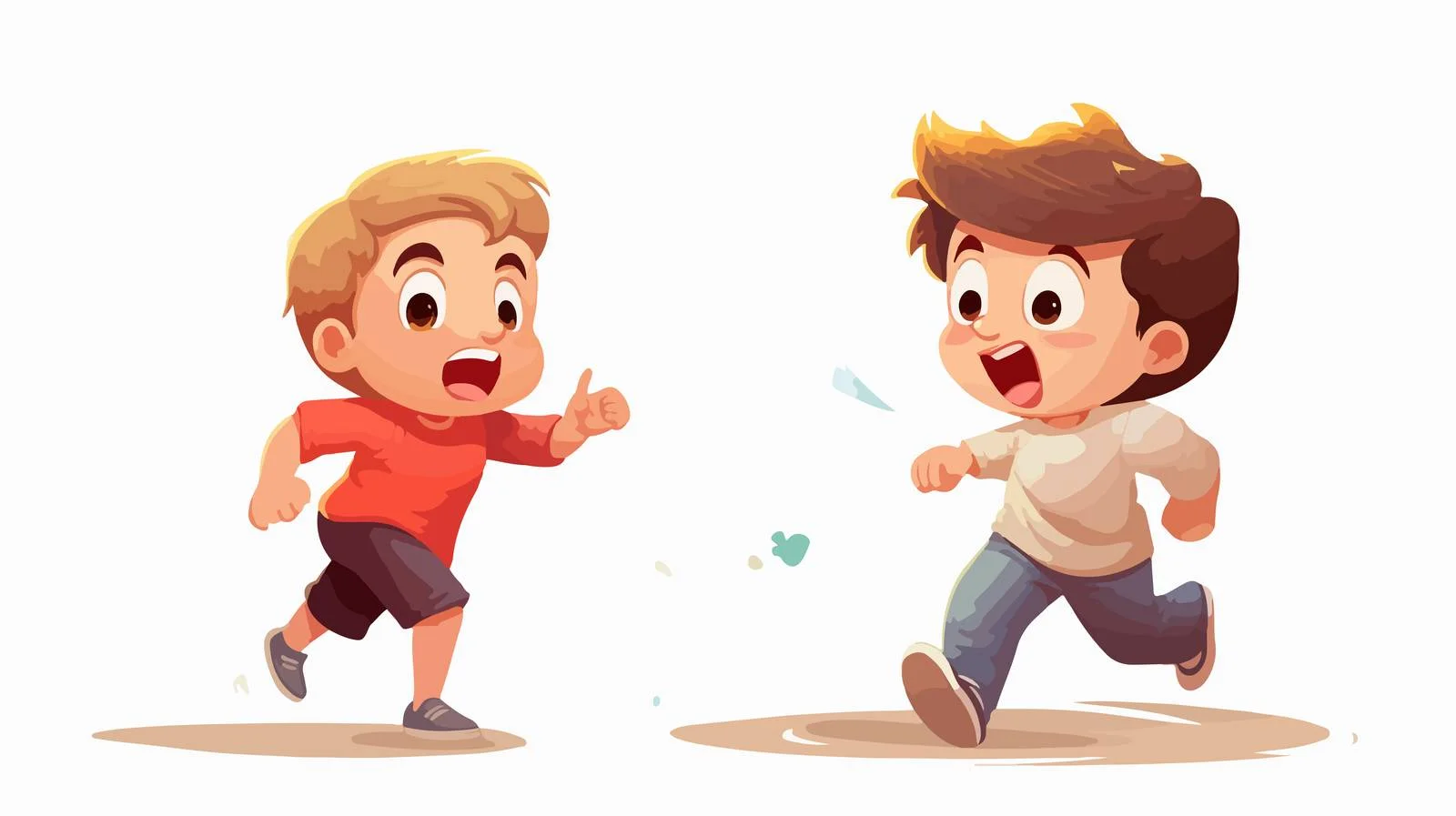 Child Evading Friend's Sneeze Cartoon — free download from Dotvec