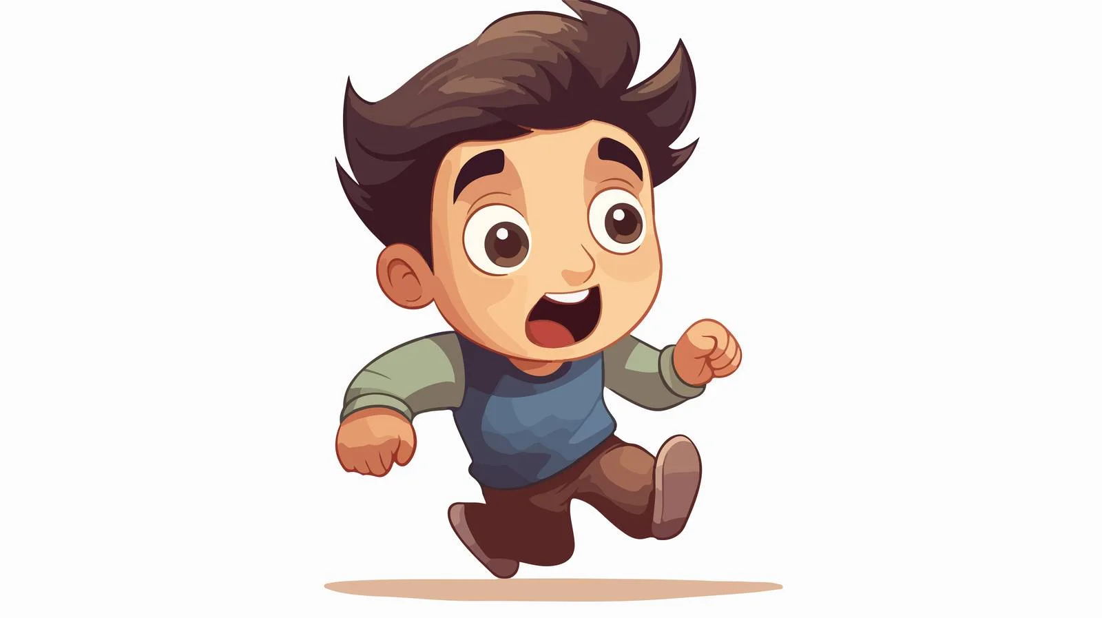 Scared Little Boy Running Expression Gesture — free download from Dotvec