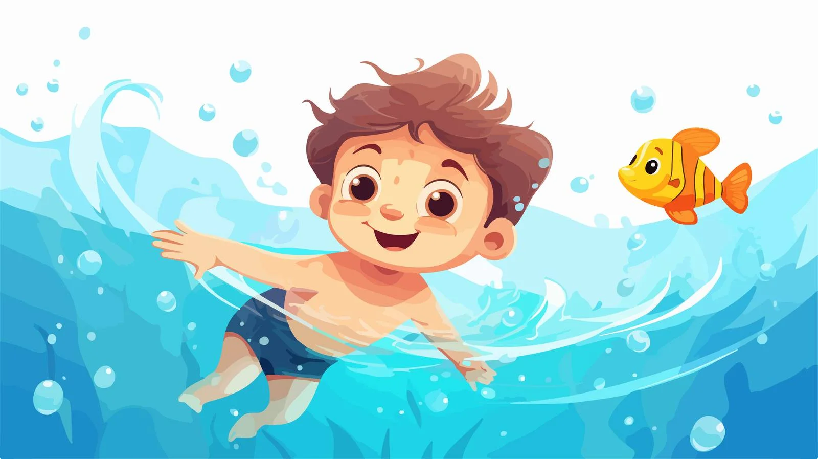 Child Swimming Underwater in Summer Vacation — free download from Dotvec